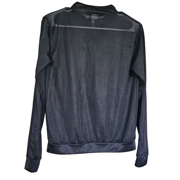 B Split Black Mesh Zip Up Bomber Jacket - Women's M - Athletic, Sheer, Sport - Picture 2 of 9